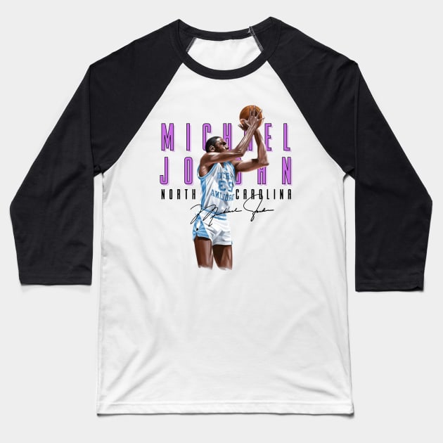 Michael Jordan Aesthetic Tribute 〶 Baseball T-Shirt by Terahertz'Cloth